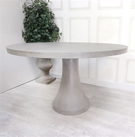White Concrete Round Dining Table